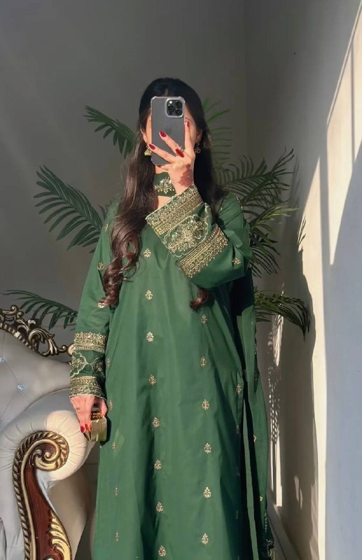 Stunning Green Embroidered Ensemble for Occasions