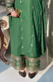 Stunning Green Embroidered Ensemble for Occasions