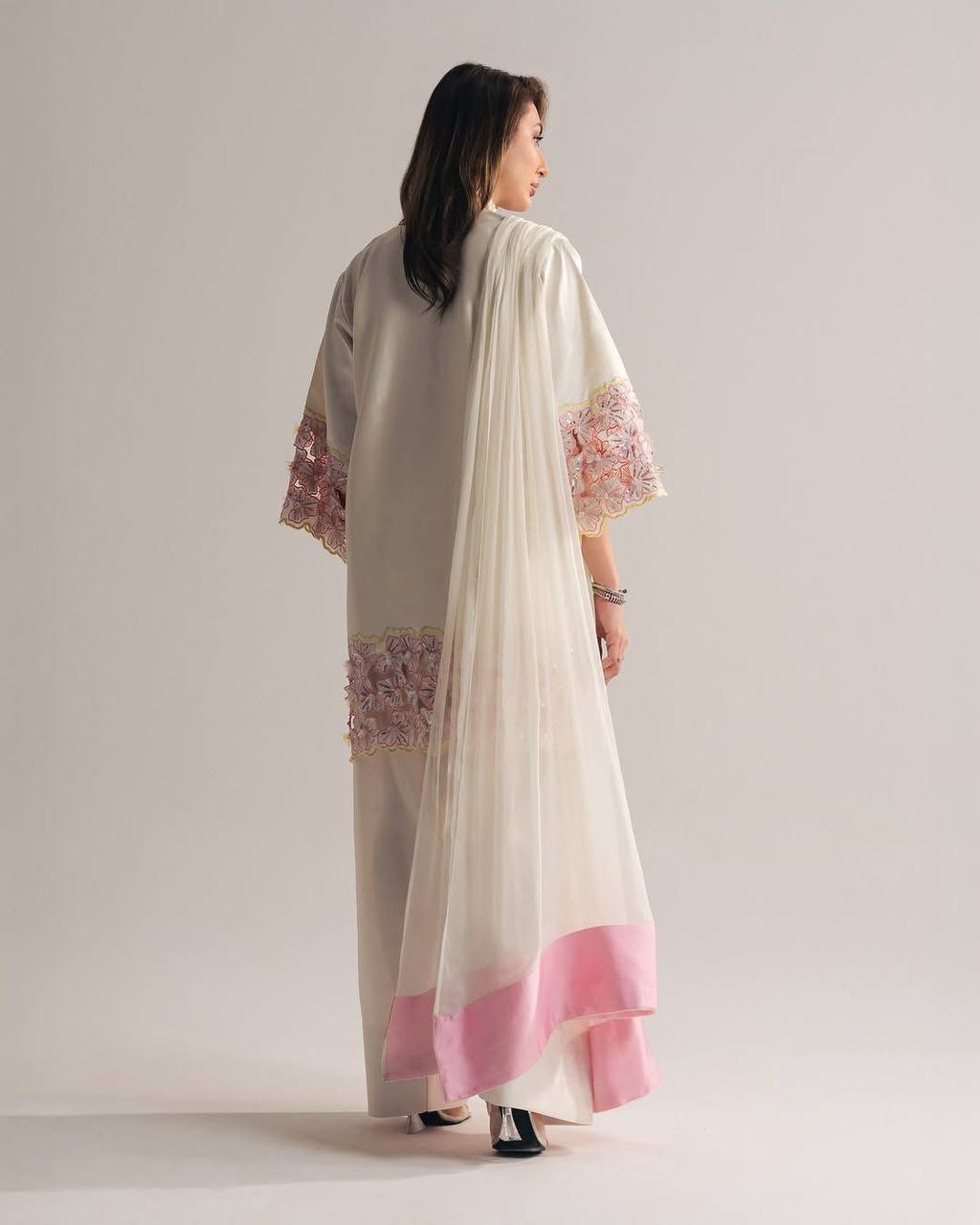 Radiant Charm White and Pink Suit