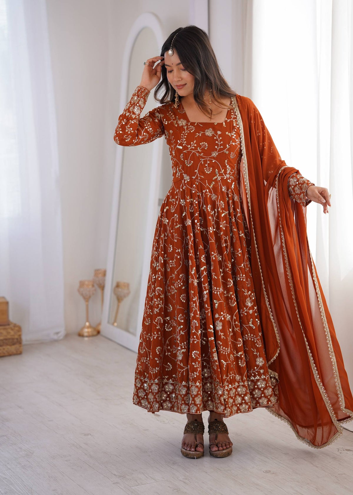 Vibrant Charm Women's  Anarkali Ensemble