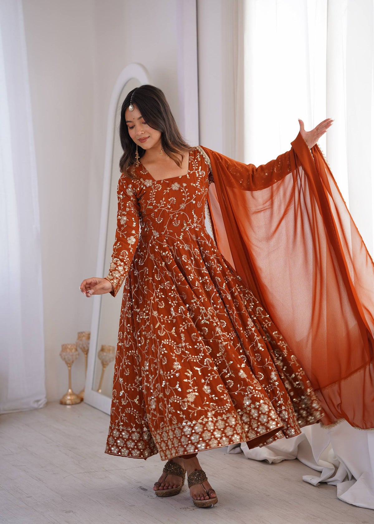 Vibrant Charm Women's  Anarkali Ensemble