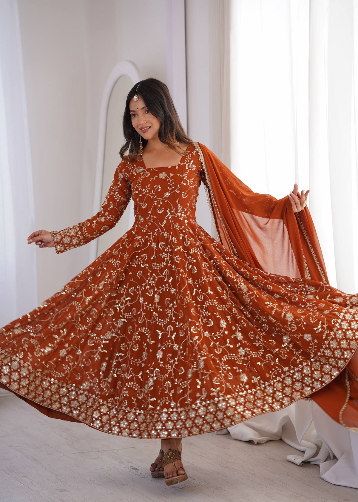 Vibrant Charm Women's  Anarkali Ensemble