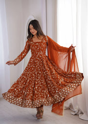 Vibrant Charm Women's  Anarkali Ensemble