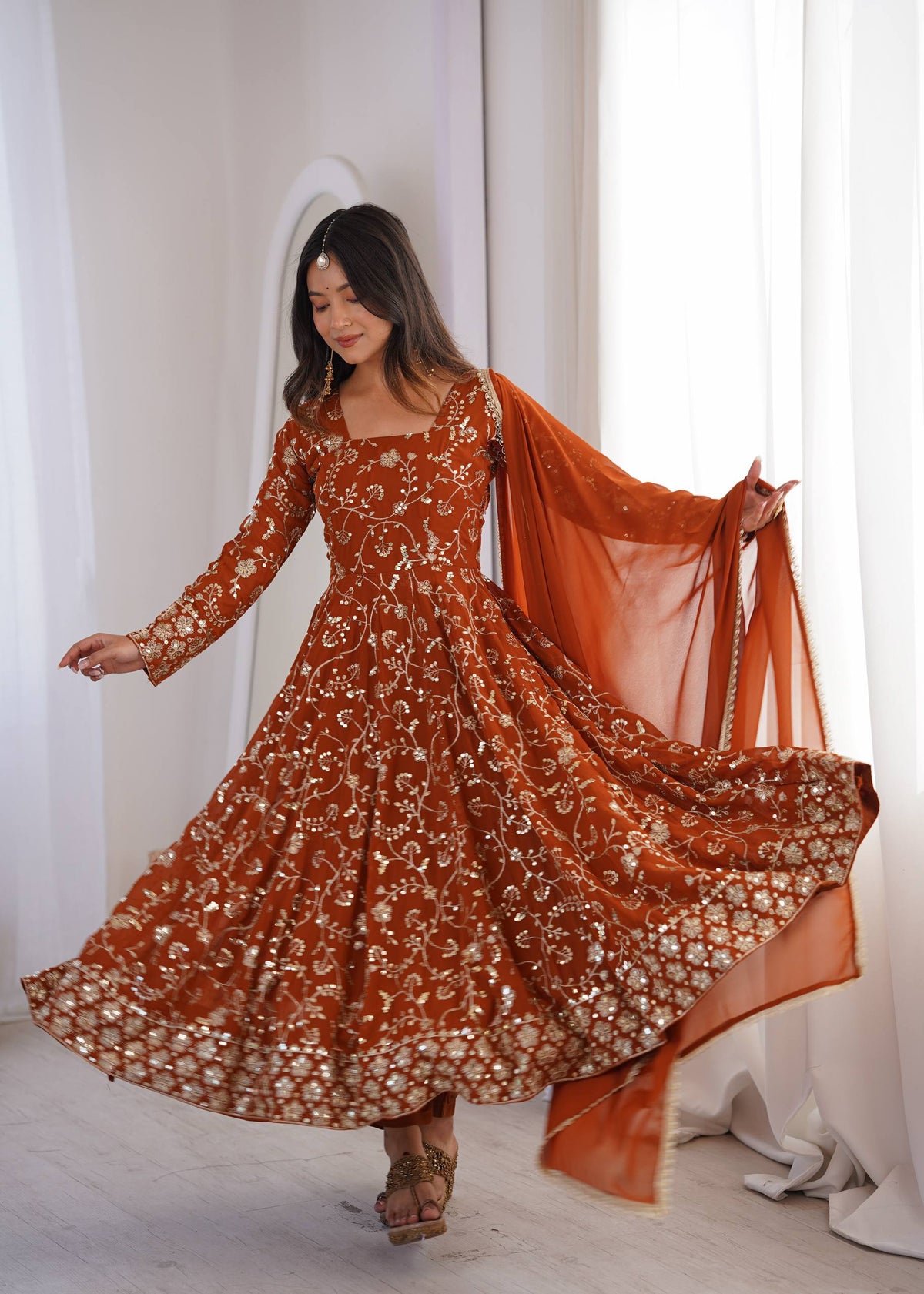 Vibrant Charm Women's  Anarkali Ensemble