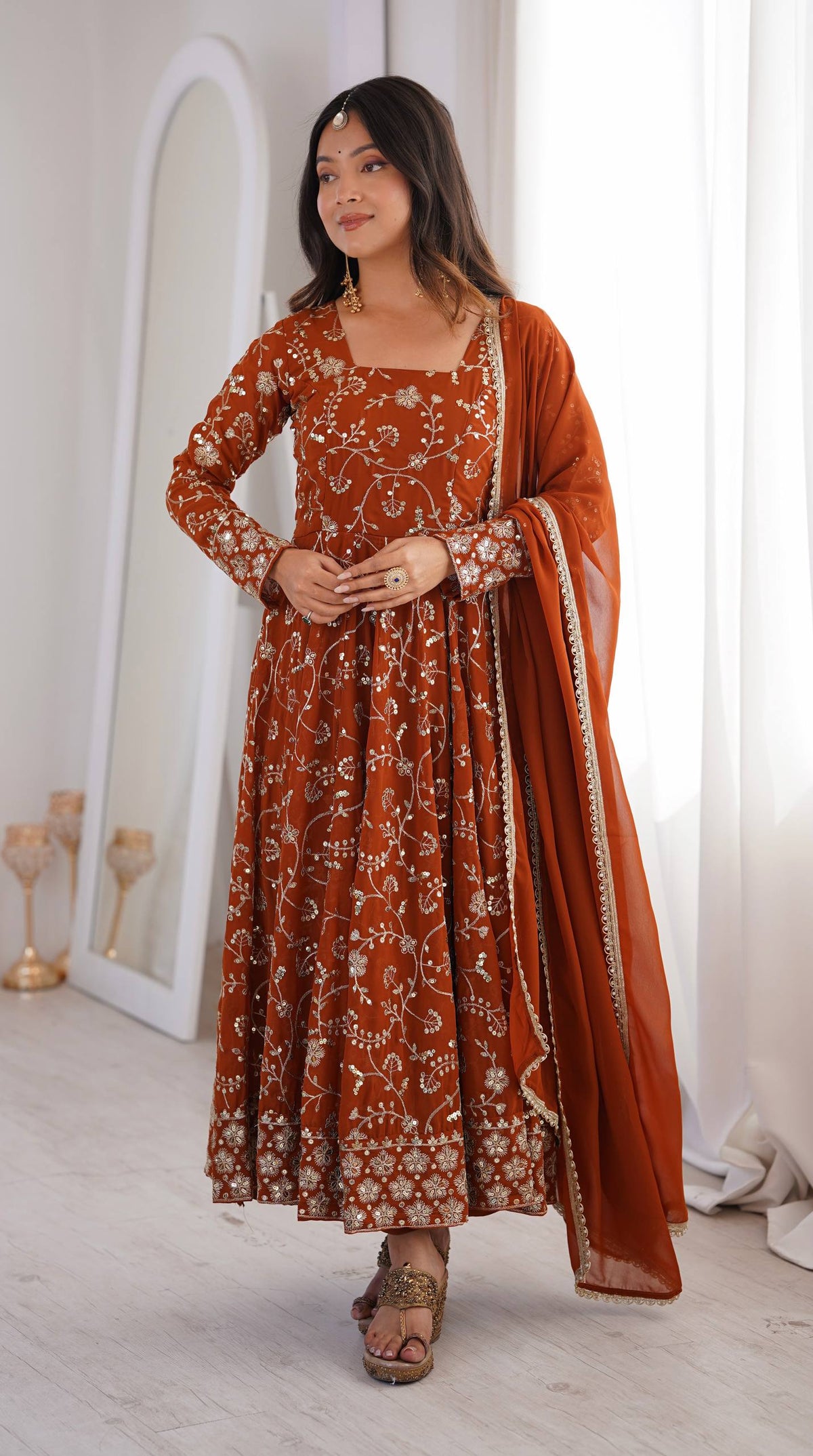 Vibrant Charm Women's  Anarkali Ensemble