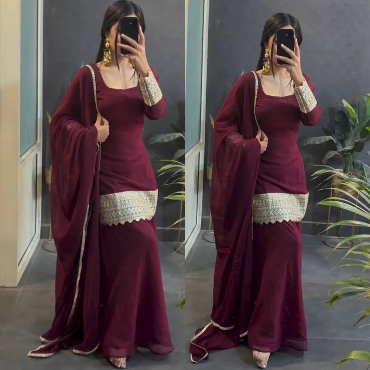 Stunning Burgundy Heavy Work Suit