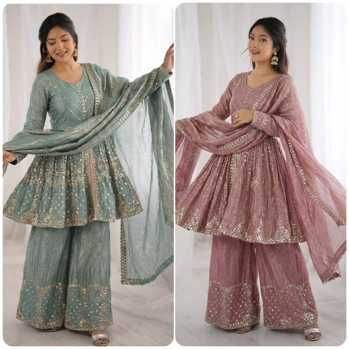 Designer Ethnic Peplum Sharara Outfit