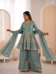 Designer Ethnic Peplum Sharara Outfit