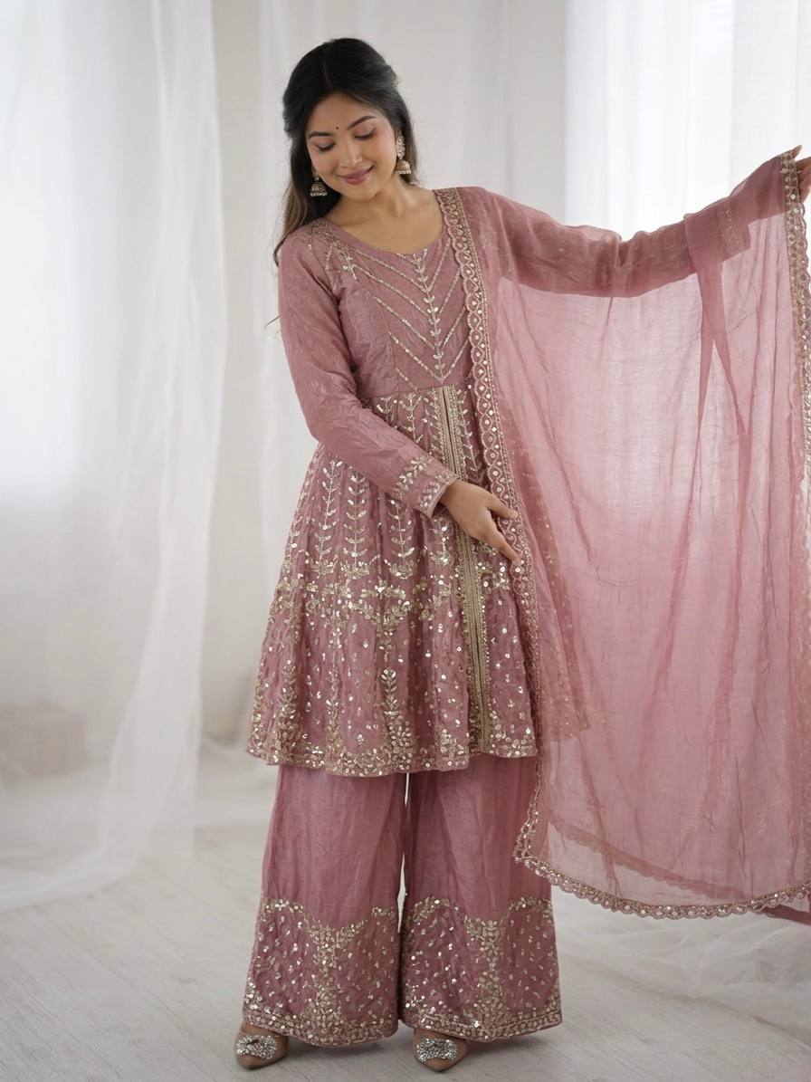 Designer Ethnic Peplum Sharara Outfit