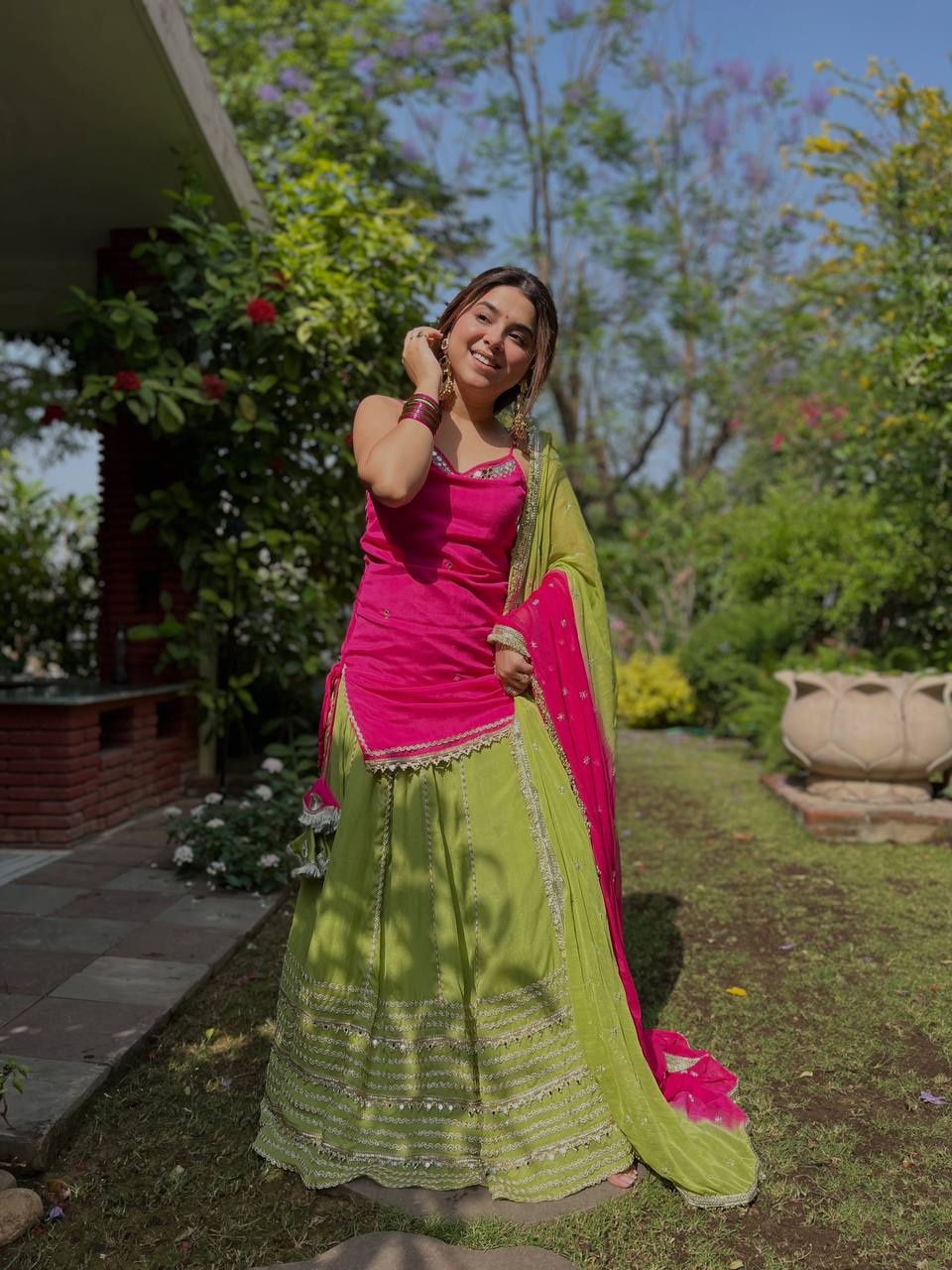 Festive Embroidered Tiered Gota Sharara Set