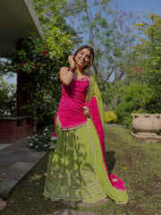 Festive Embroidered Tiered Gota Sharara Set