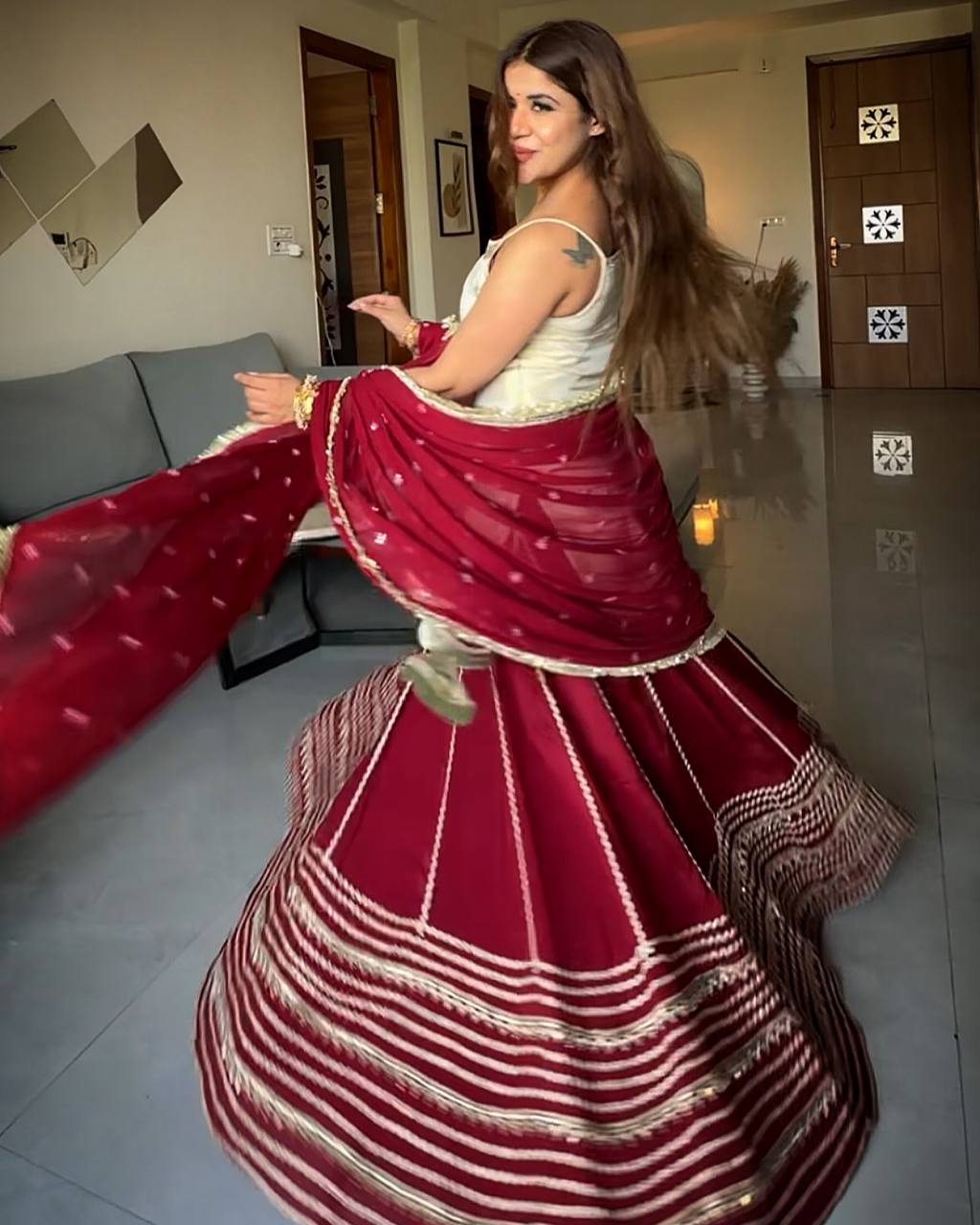 Festive Embroidered Tiered Gota Sharara Set