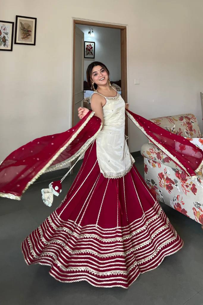Festive Embroidered Tiered Gota Sharara Set
