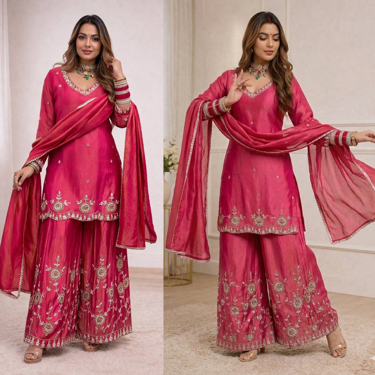 Graceful Pink Suit with Elegant Dupatta Design