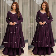 Elegant Purple Embroidered Anarkali Suit Collection