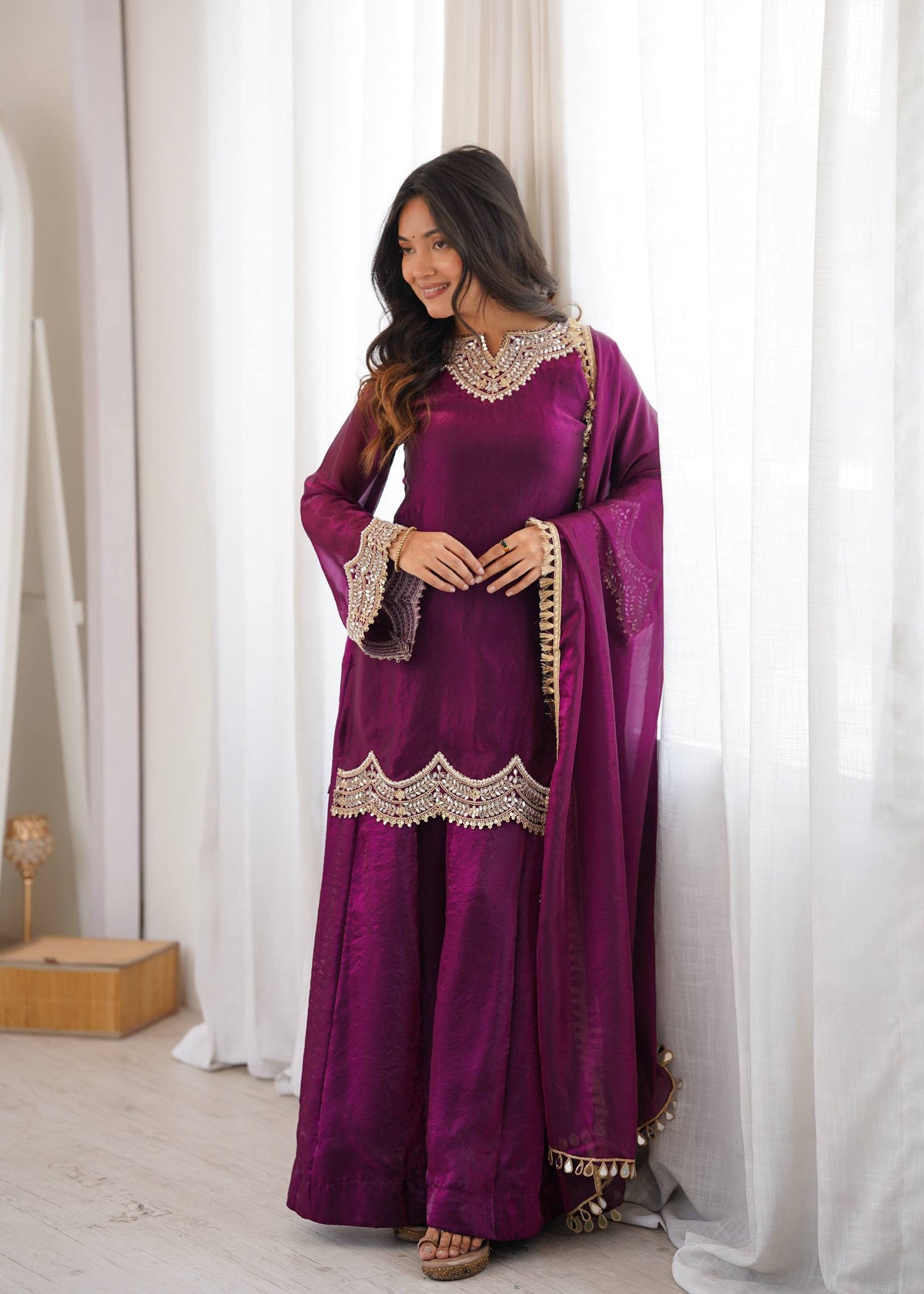 Reflections of Elegance in Wine Attire
