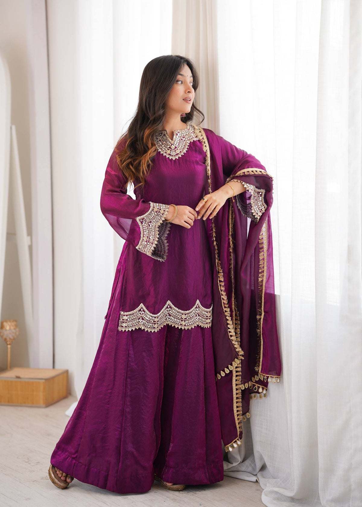 Reflections of Elegance in Wine Attire