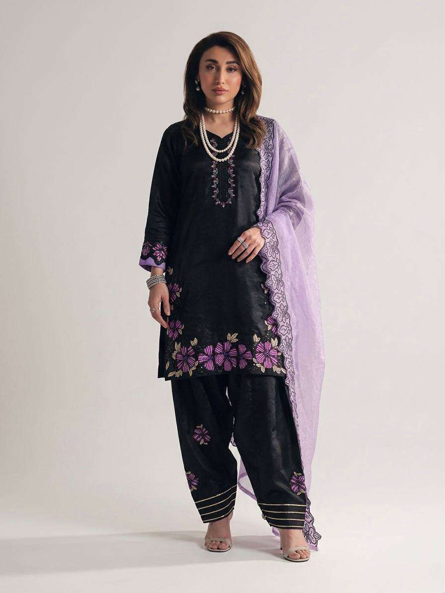 Lavish Heritage Embroidered Suit Set