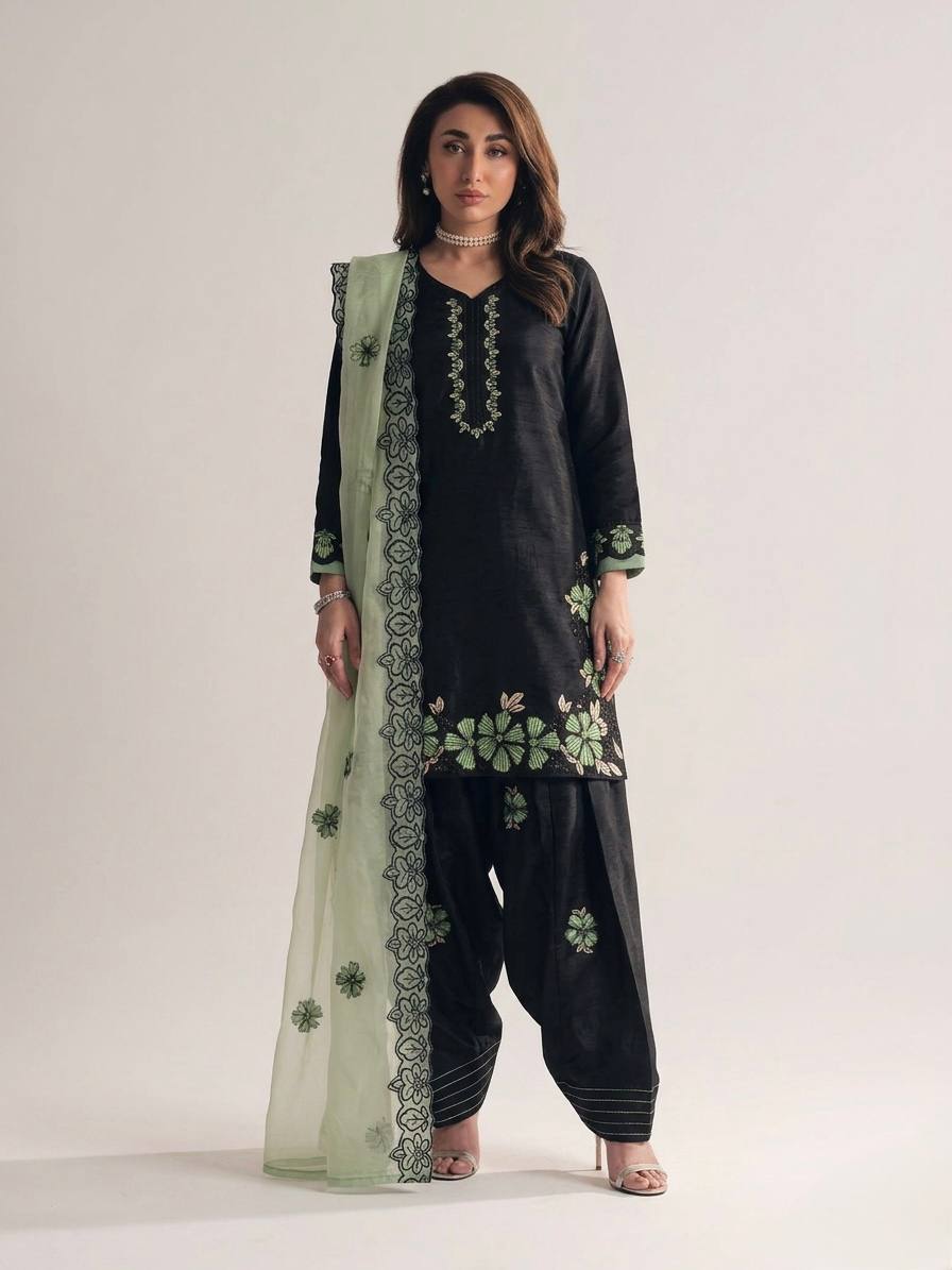 Lavish Heritage Embroidered Suit Set