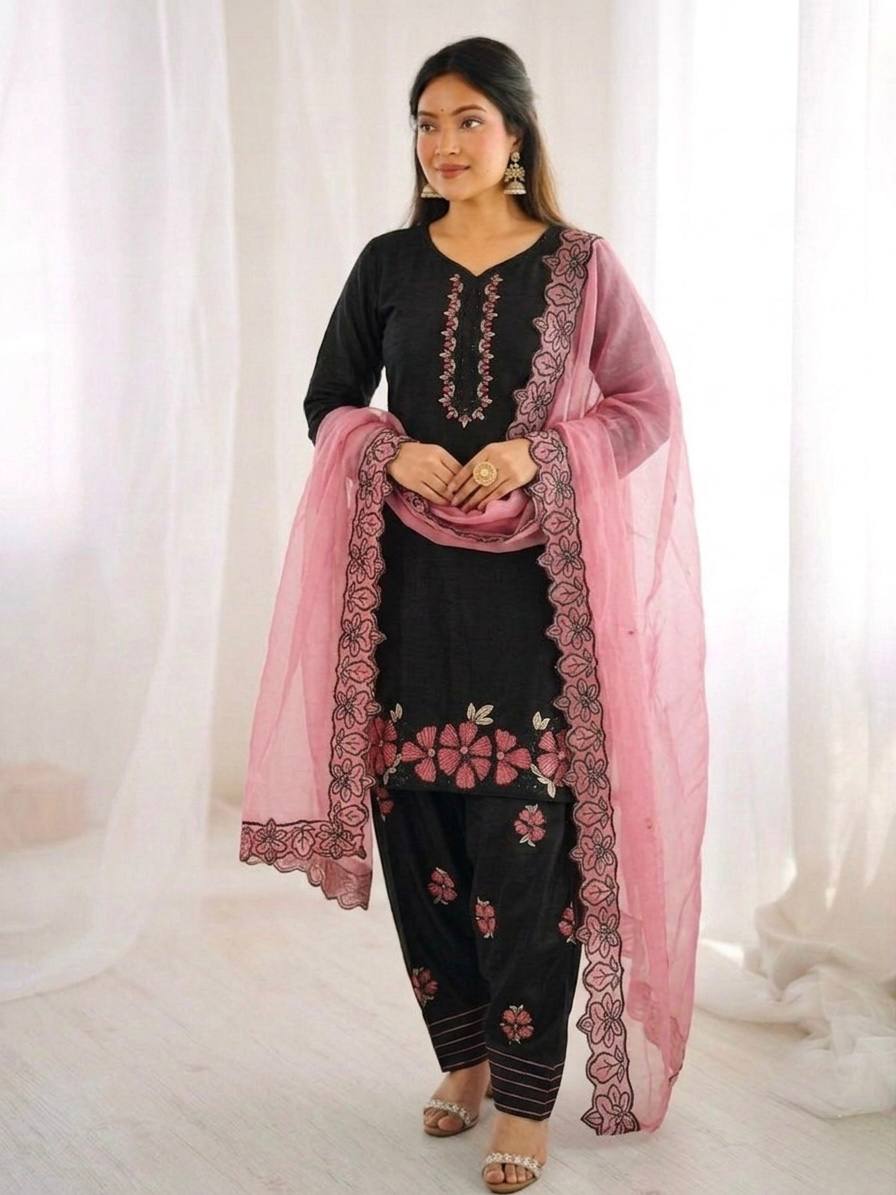 Lavish Heritage Embroidered Suit Set