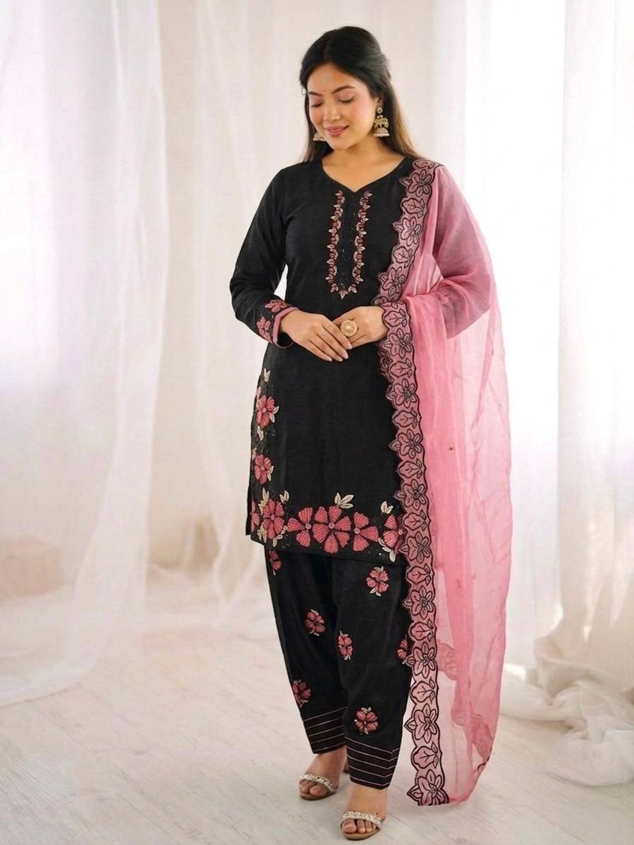 Lavish Heritage Embroidered Suit Set