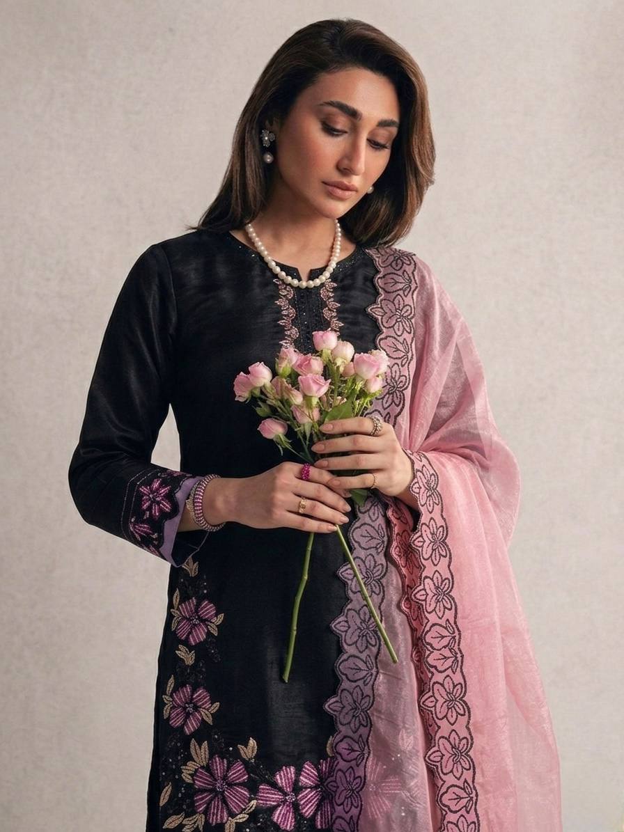 Lavish Heritage Embroidered Suit Set