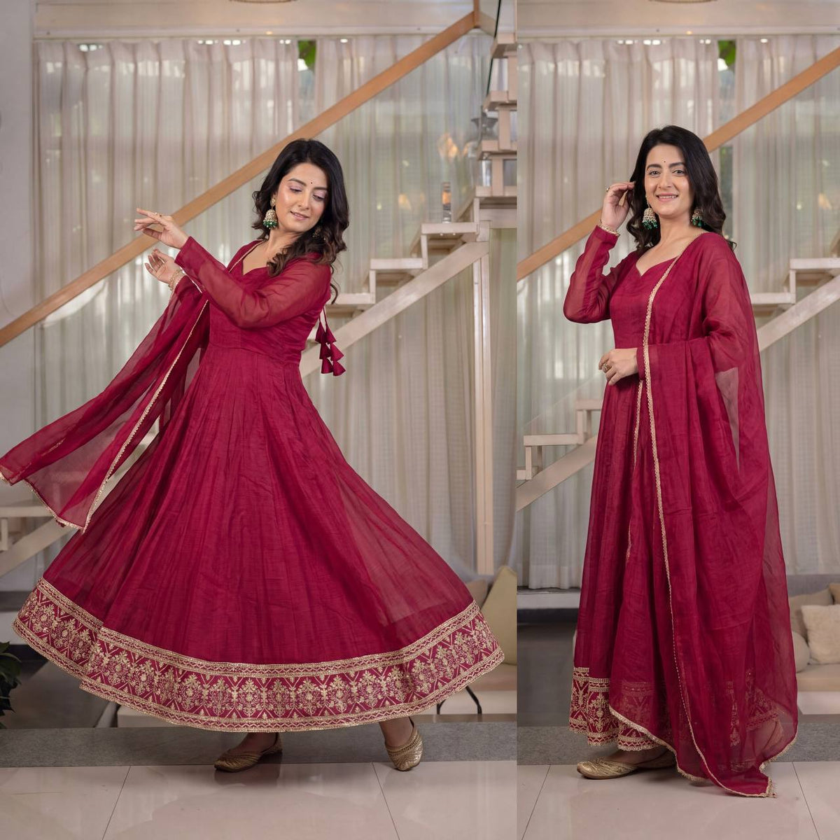Timeless Beauty in a Red Anarkali