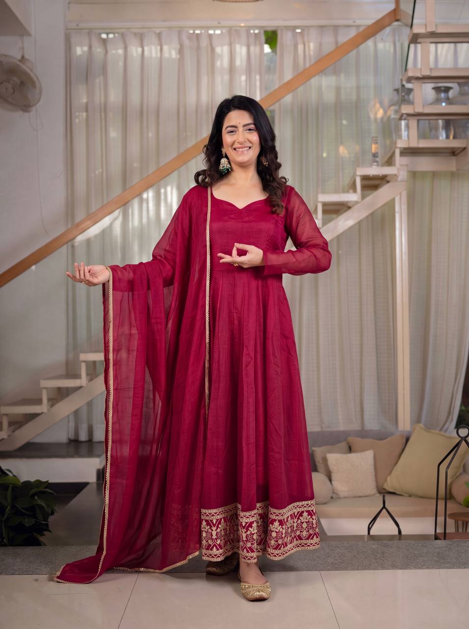 Timeless Beauty in a Red Anarkali