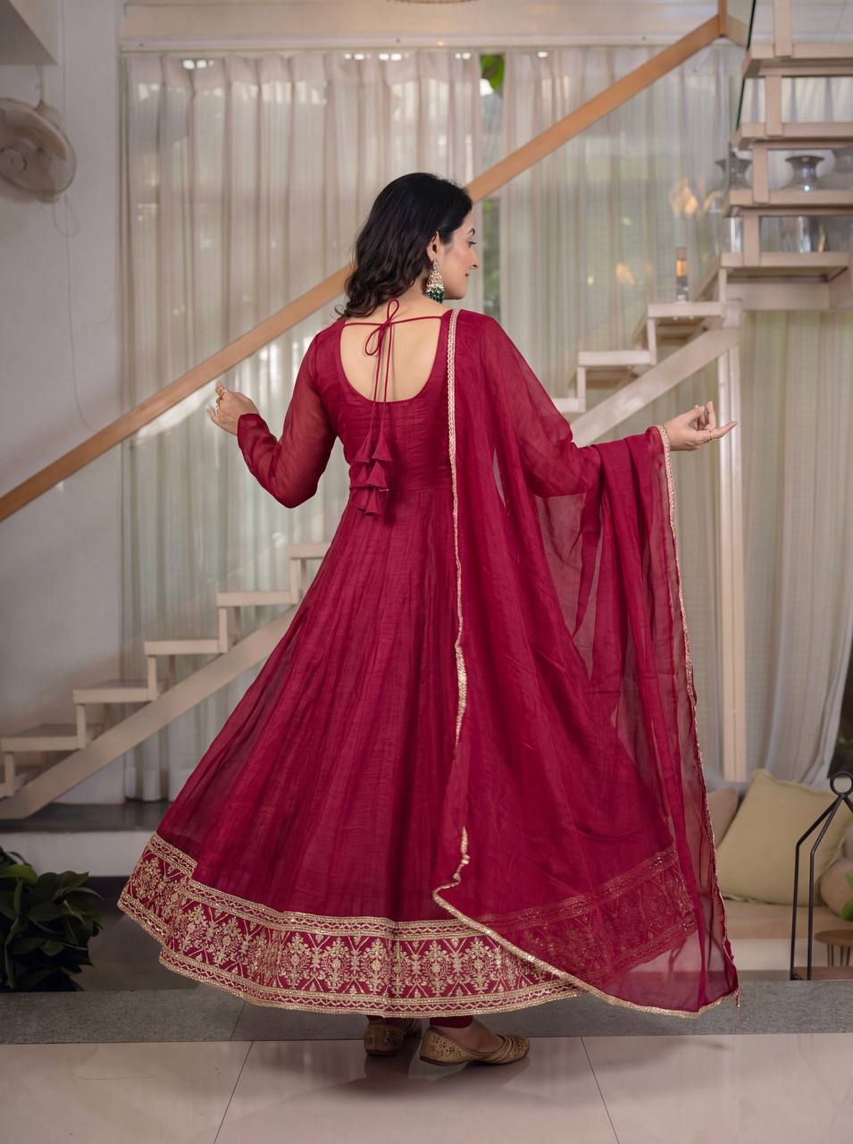Timeless Beauty in a Red Anarkali