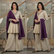 Vibrant Elegance The Purple and Beige Look