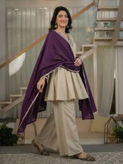 Vibrant Elegance The Purple and Beige Look