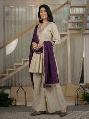 Vibrant Elegance The Purple and Beige Look