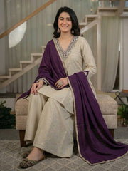 Vibrant Elegance The Purple and Beige Look