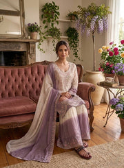 Timeless Purple and White Embroidered Ensemble