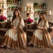 Chic Harmony White and Brown Fashion Ensemble
