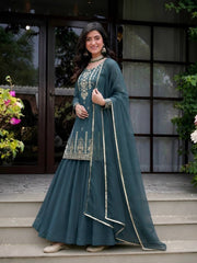 Luxurious Georgette Lehenga with Detailed Embroidery