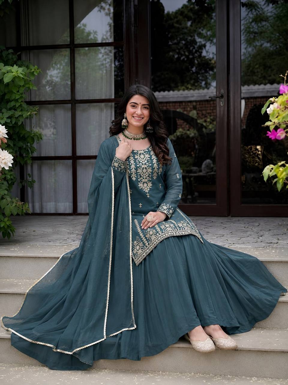 Luxurious Georgette Lehenga with Detailed Embroidery