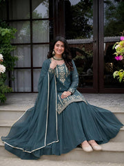 Luxurious Georgette Lehenga with Detailed Embroidery