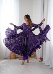 Elegant Tiered Gota Work Anarkali Suit