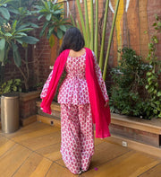 Pink Floral Printed Farshi Salwar Set
