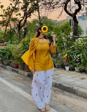 Contemporary Floral Print Suit for Women