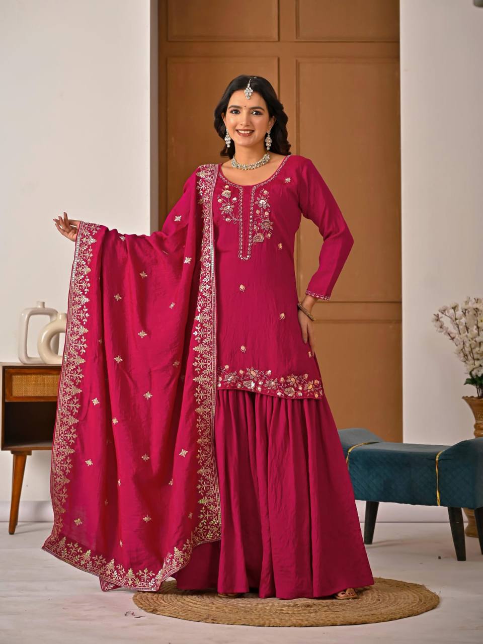 Chic and Stylish Rani Pink Salaf Attire