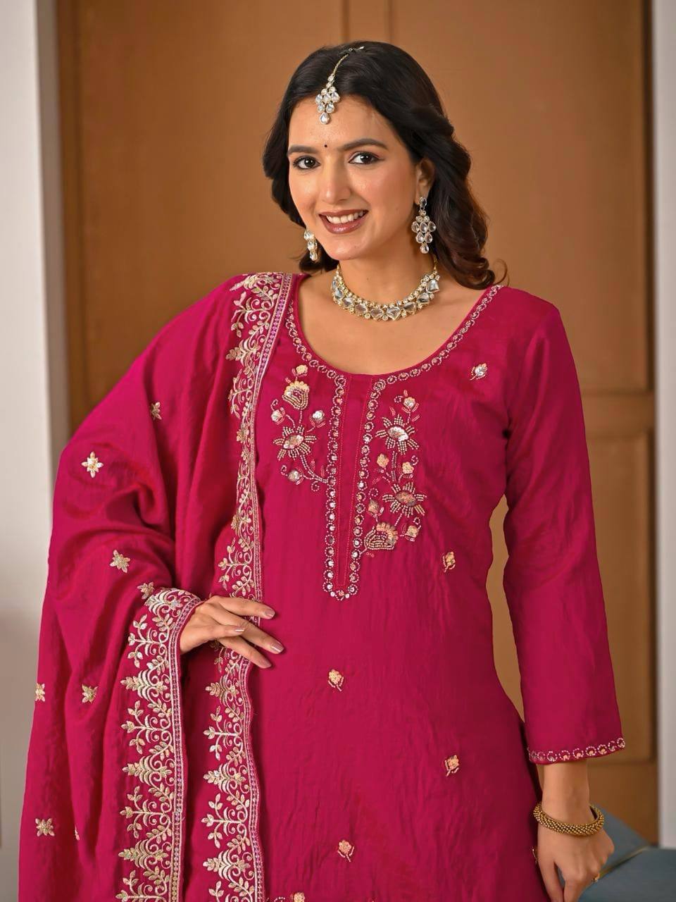 Chic and Stylish Rani Pink Salaf Attire
