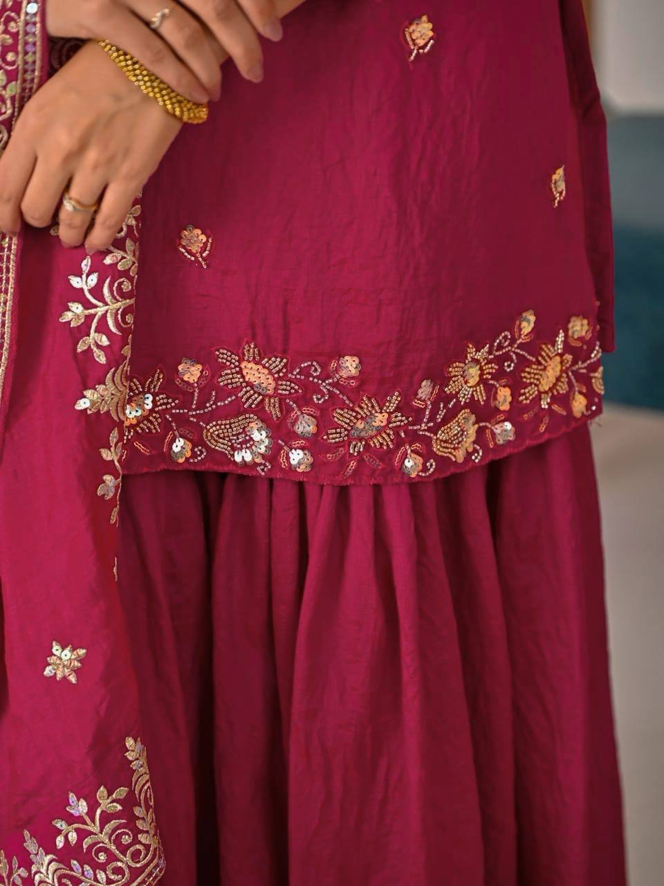 Chic and Stylish Rani Pink Salaf Attire