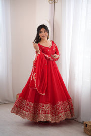 Captivating Moments in a Scarlet Dress