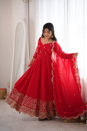 Captivating Moments in a Scarlet Dress