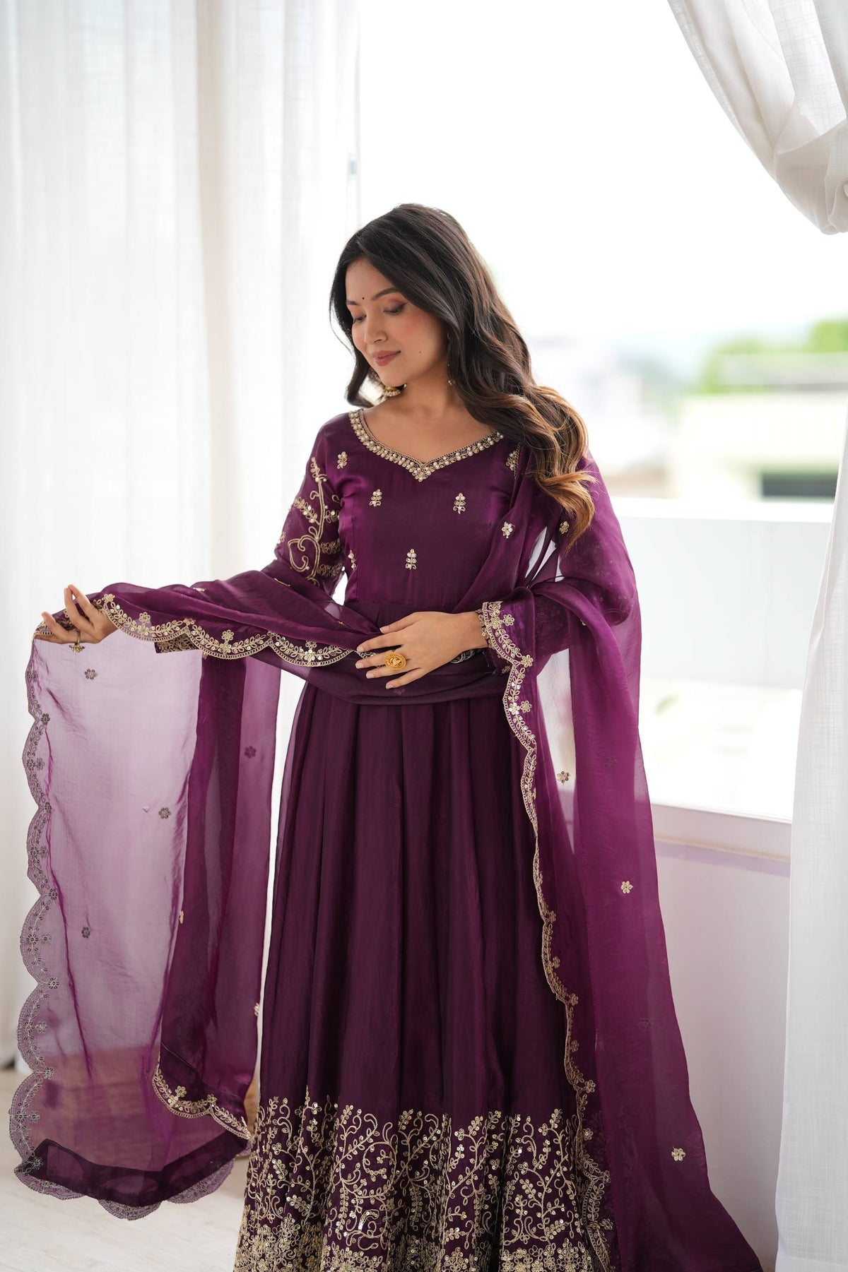 Captivating Moments in a Scarlet Dress