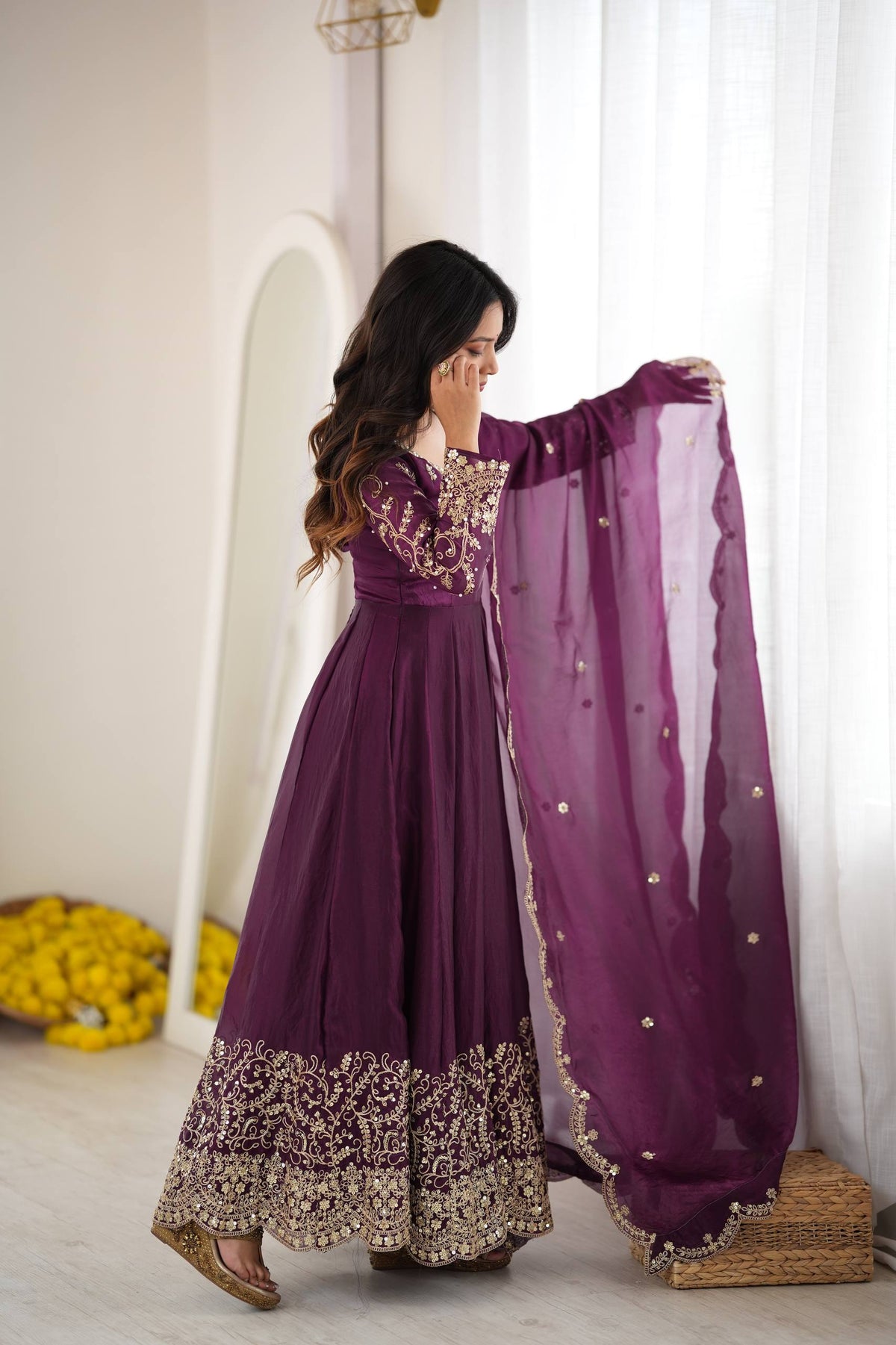 Captivating Moments in a Scarlet Dress