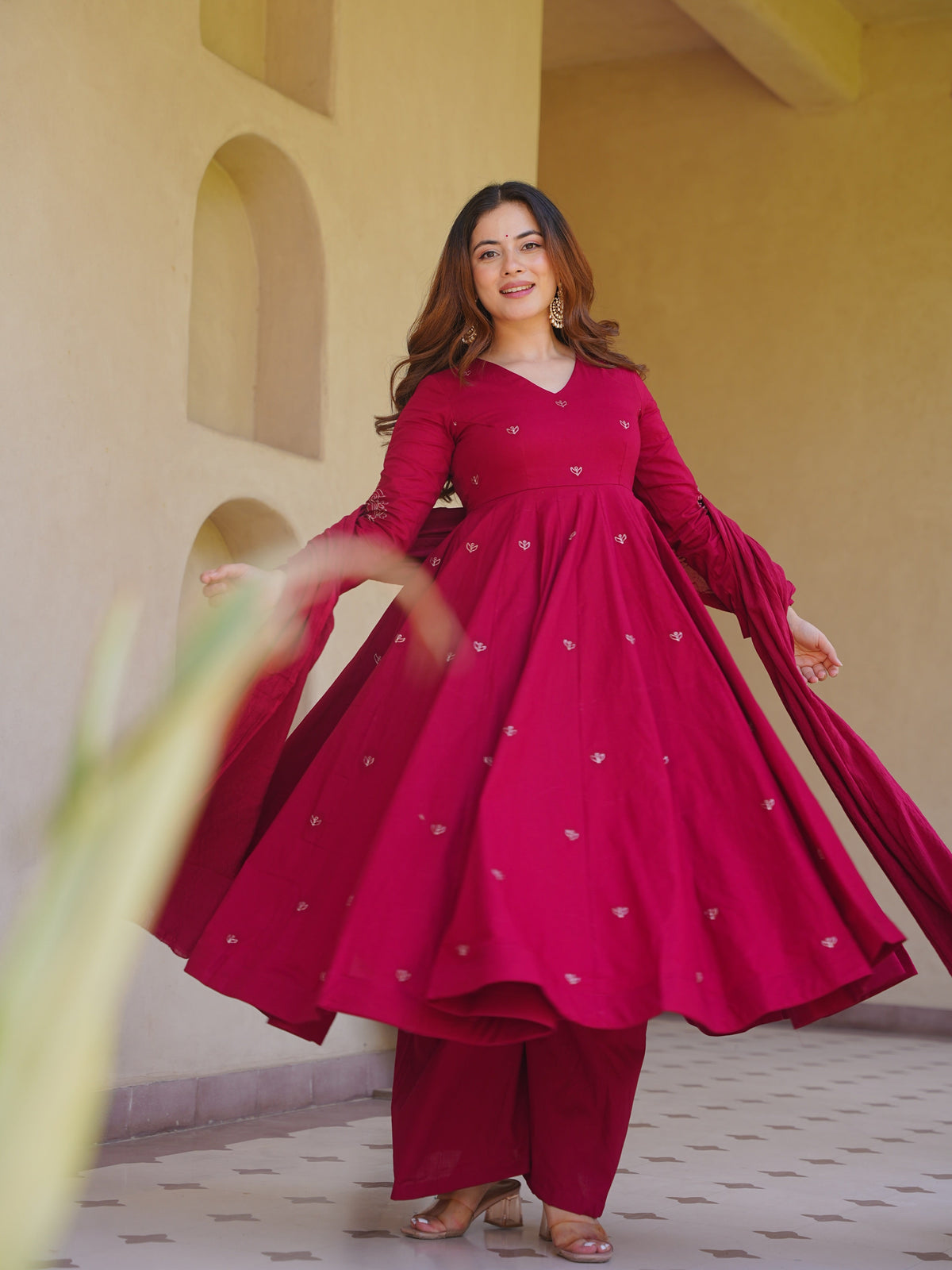 Graceful Anarkali Suit Showcasing Beautiful Embroidery Work
