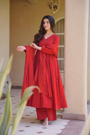 Graceful Anarkali Suit Showcasing Beautiful Embroidery Work